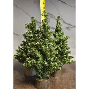 Small Vintage Faux Tiny Village Christmas Trees Lot of 3 13"